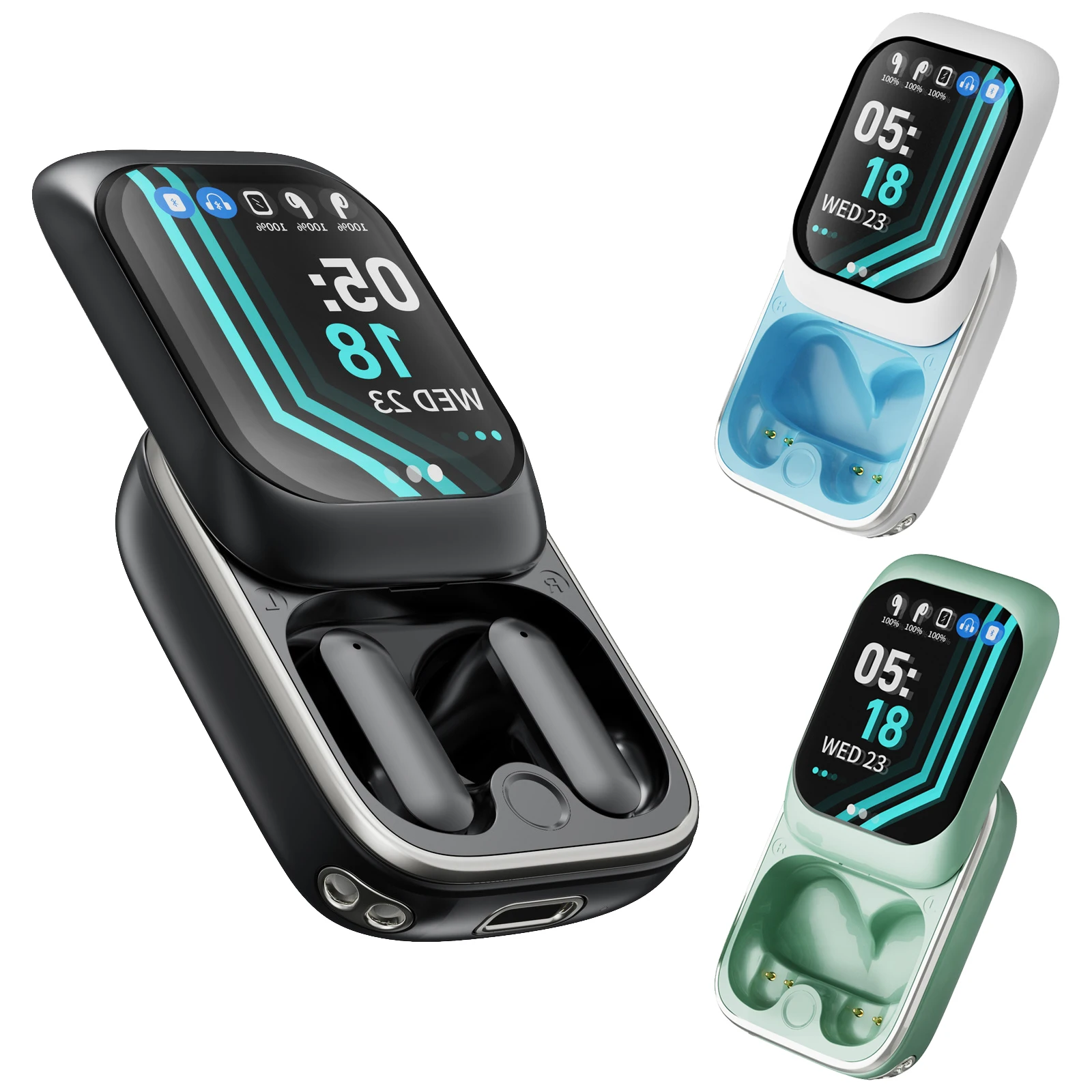 G9 LED Sliding Touch Screen Earbuds with Noise Cancelling Calculator Sitting Reminder Drink Water Reminder tws earphones