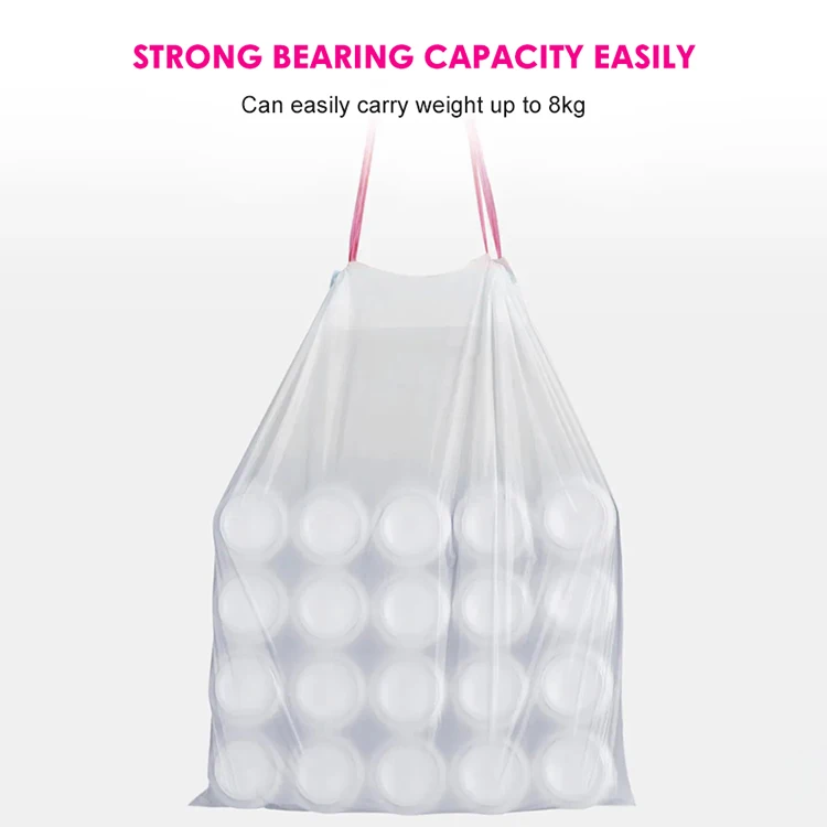 Custom Size Kichen Drawstring Biodegradable Trash Bag Household Draw String Compostable Garbage Bag Plastic Bags With Own Logo