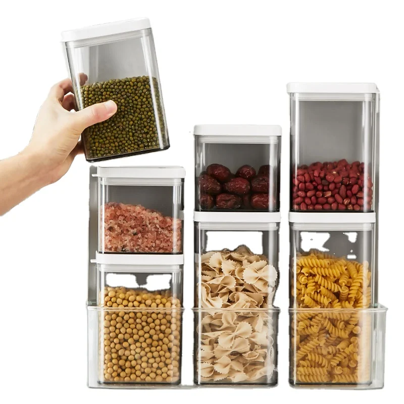 Square Sealed Leak-Proof Fresh-Keeping Tank Transparent Snacks and Cereals Storage Tank