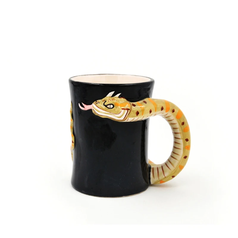 Customize logo 3d snake animal funny coffee travel mug Ceramic porcelain coffee tea sublimation mugs