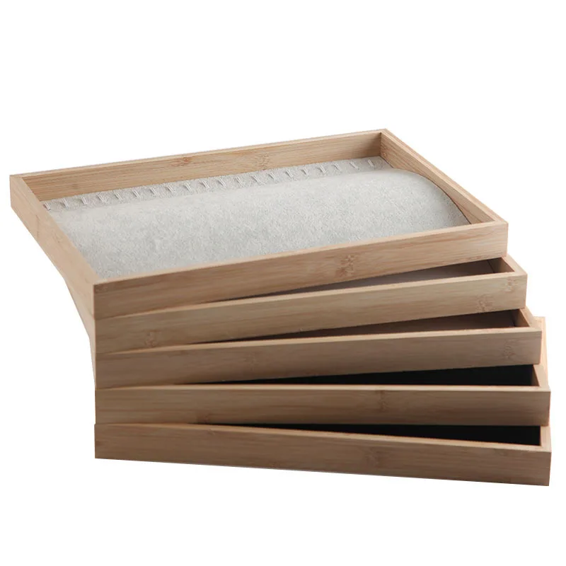 FY-48 Stackable Jewelry Organizer Trays 20 Hooks Necklace Chains Display Storage Trays Holder