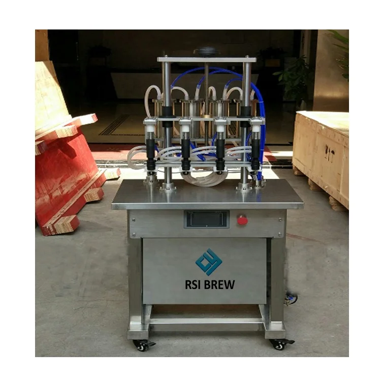 500bph 1000bph Semi-automatic 4 head Liquid Alcohol Bottles Filling Machine Filler for Liquid Like Alcohol Beer Soft Drink