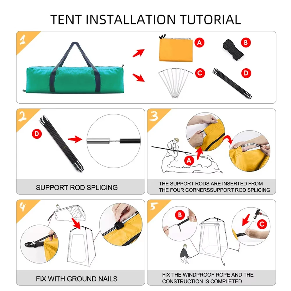 Shower tent Camping Bathing Collapsible Tent And Dressing Room Camping Bracket Outdoor Inflatable outdoor Tent