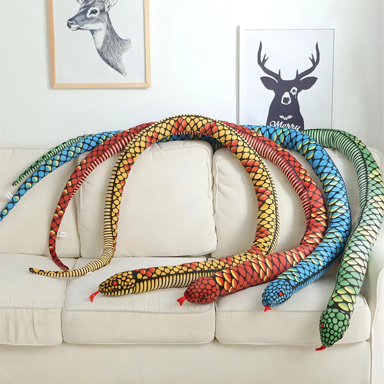 Stuffed animal toys Simulation good Quality stuffed Green Snake Soft long body animal plush toy plush custom stuffed animal toys
