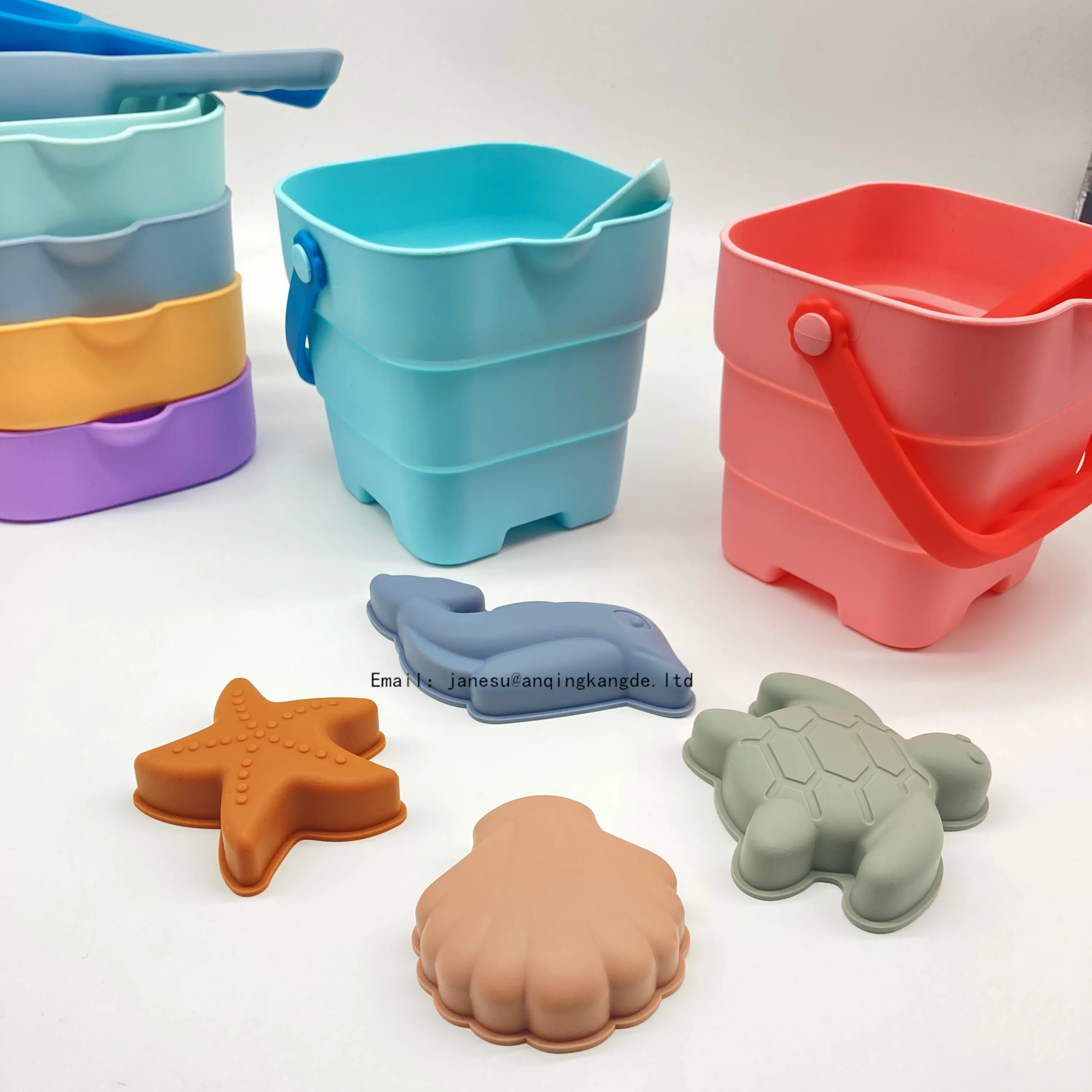Новый набор складных пляжных ковшей из силикона, Детские Портативные игрушки для улицы