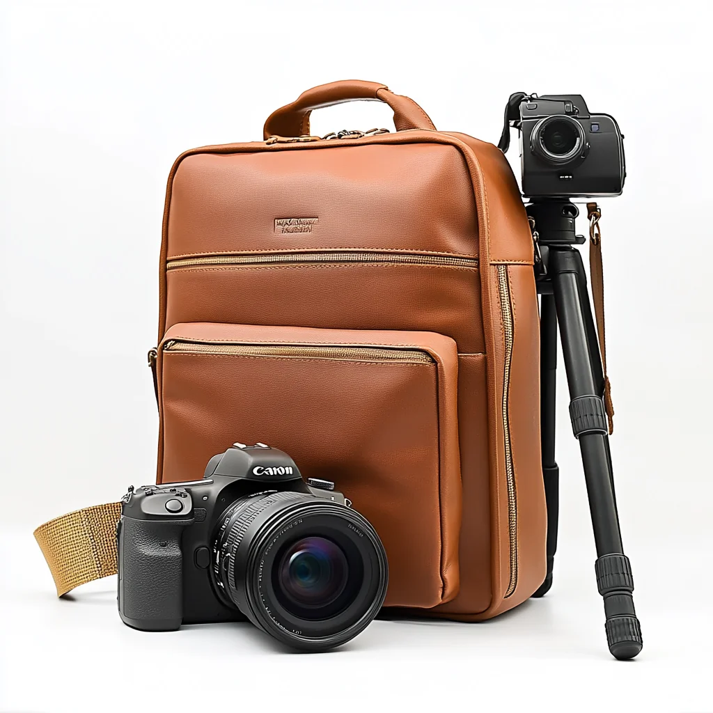 Custom Camera Bag Waterproof Multi Functional Large Capacity Photography DSLR Genuine Leather Camera Backpack