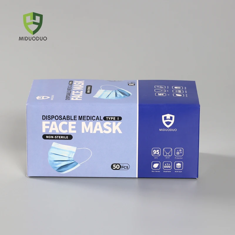 One of the biggest factory of 3 ply medical disposable type i facemasks medical type i face masks medical disposable face masks