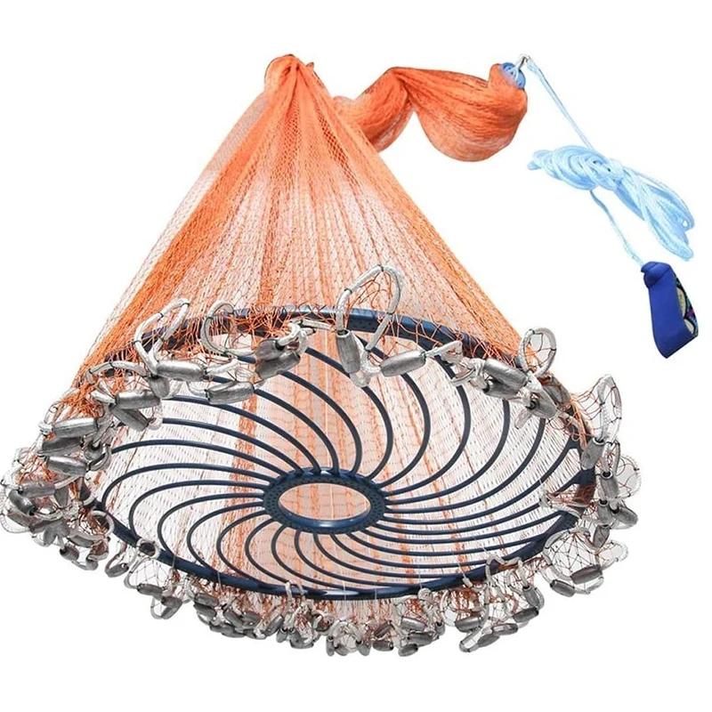 hand throwing cast net heavy duty for bait trap fish