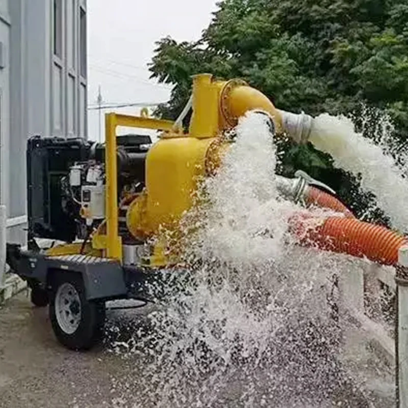 Портативный Водяной Насос самовсасывающий центробежный насос с высоким всасыванием для предотвращения наводнений мобильный дизельный