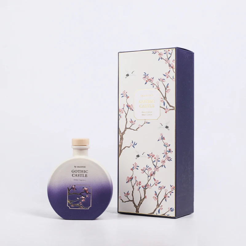 M&SENSE 80Ml Gothic Castle Plum Pattern OEM Long Lasting Essential Oil Reed Diffuser
