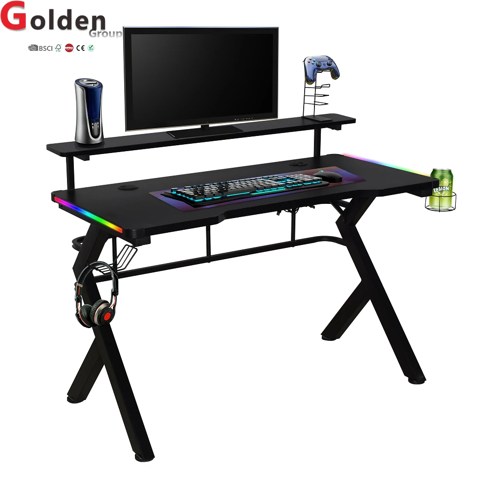 Современный дизайн стола, стойка для приемного ПК, игровой компьютер, офисные рабочие станции, СВЕТОДИОДНЫЙ стул для приемной, стол для игр со светодиодной подсветкой