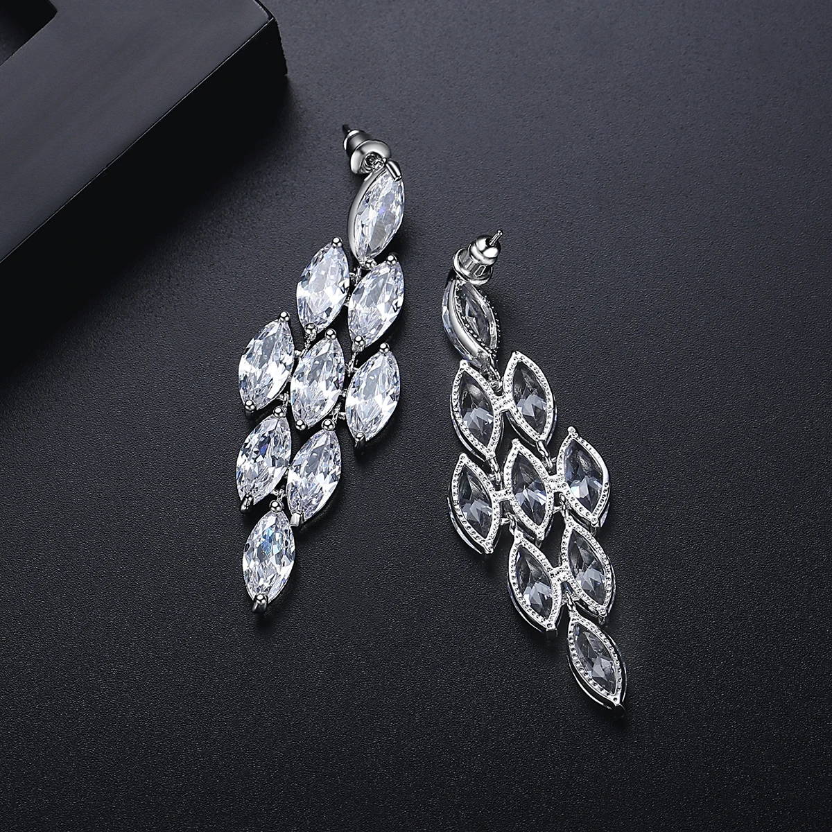 LUOTEEMI Brand Big Size Lady Clear CZ Diamond Luxury Latest Fashion Earrings Big Wedding Jewelry