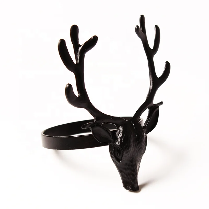 Wedding decoration male deer head napkin ring
