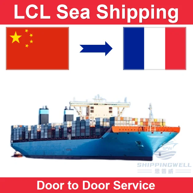 LCL Sea Freight Shipping From Shenzhen Guangzhou Shanghai Ningbo China to France by Door to Door and Customs Clearance Services