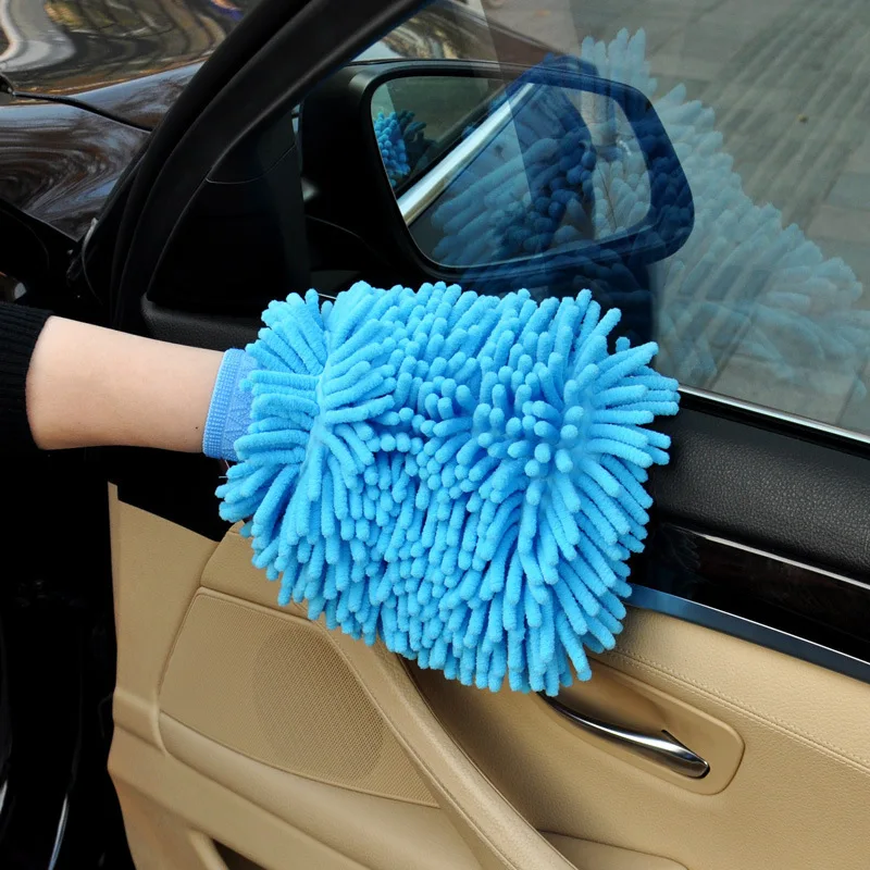 Factory Hot Sale Premium Chenille Microfiber Car Wash glove microfiber Mitt Lint and Scratch Free Car Sponge