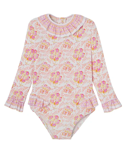 Toddler Girls Swimming Suits New Summer Custom Branded Baby Hawaii Clothes Kids Flower Swimwear Children Swimsuits Cute Bikini