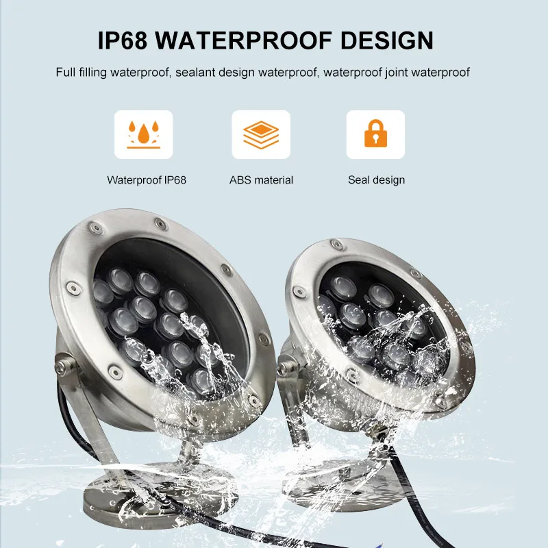 underwater lamp Professional Stainless Steel RGB Light IP68 Underwater Rgbw Mini Led Fountain Lights Swimming pond light