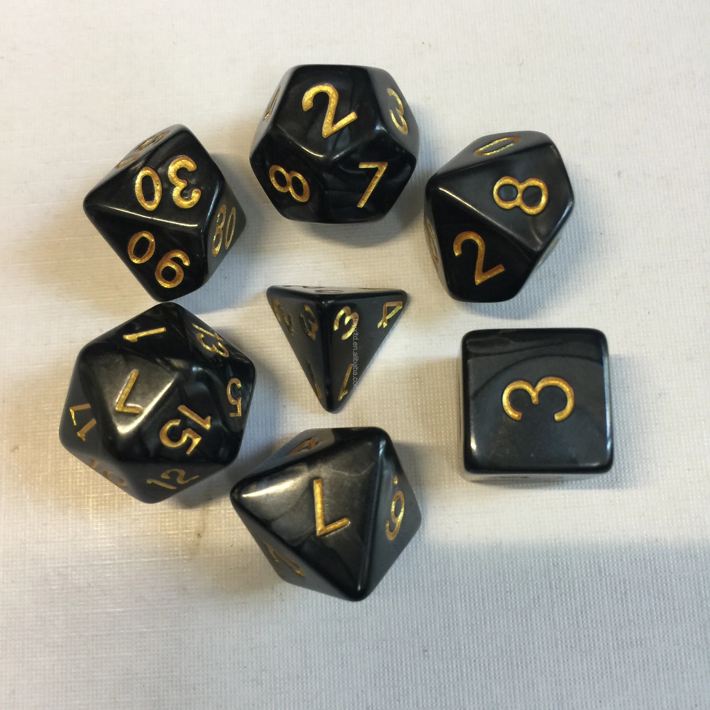 7 Pcs Rpg Game Dice Set plastic glow in dark game casino dice d4 d6 d8 d10 d12 d20 rpg polyhedral dice set