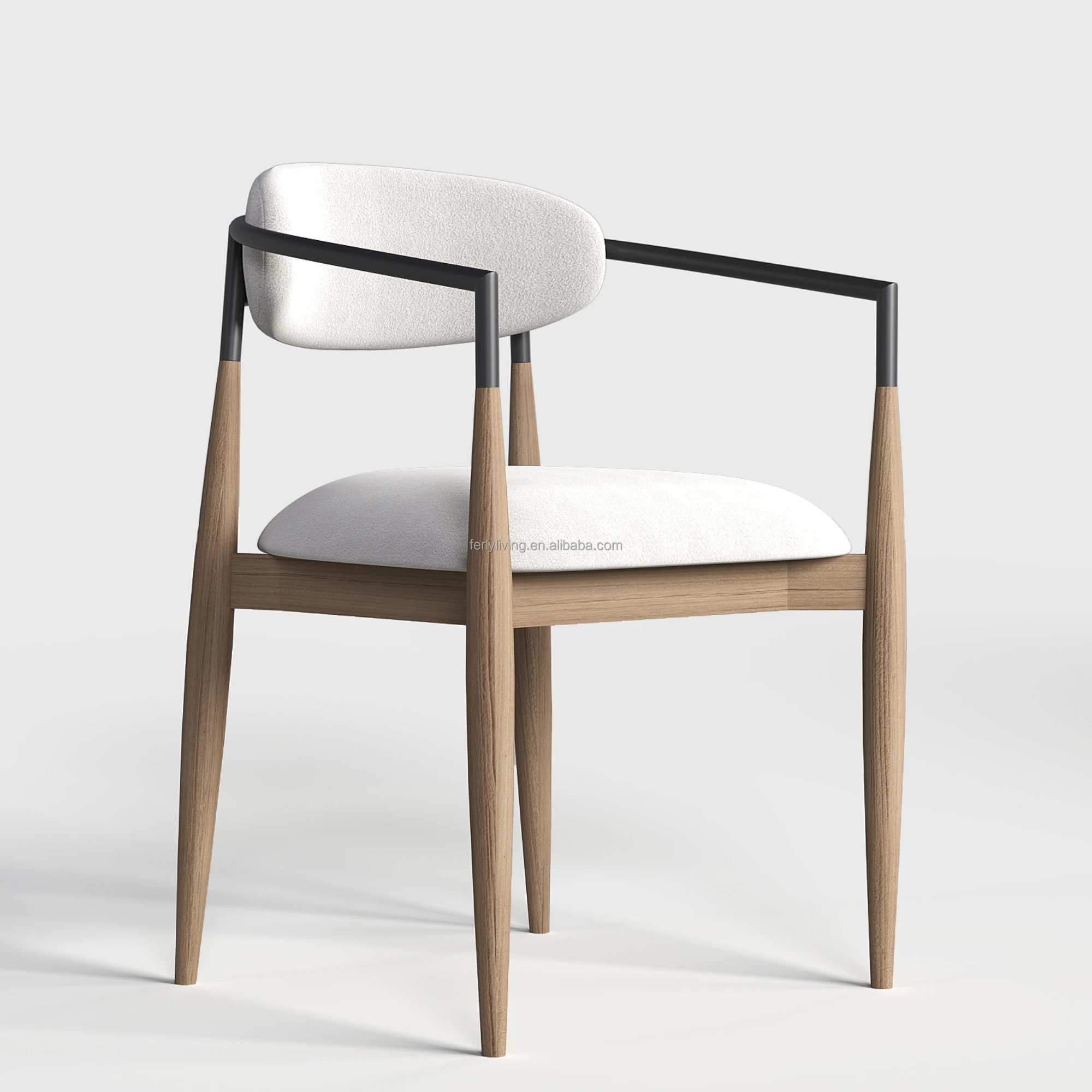 FERLY Custom Simplicity Dinning Table Set Dining Room Furniture Luxurious Oak Fabric Armrest Dining Room Chair