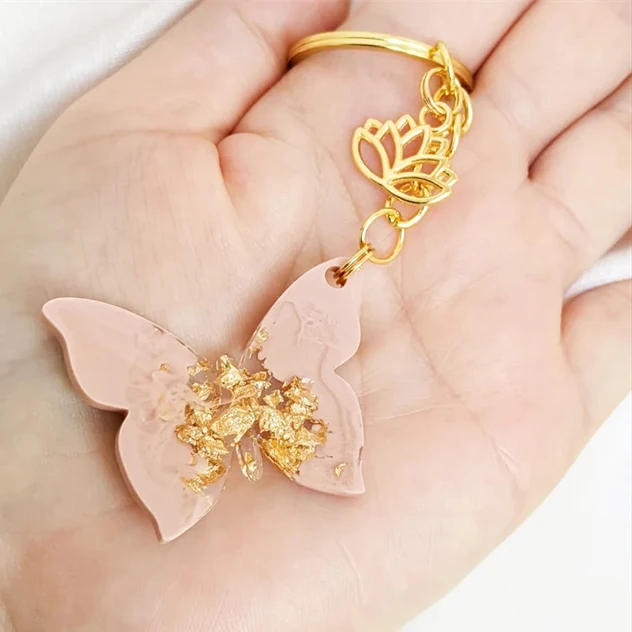 N142 DIY Epoxy Small Casting Resin Mold Zodiac Signs Butterfly Pendant Mould Butterfly Silicone Keychain Molds For Resin