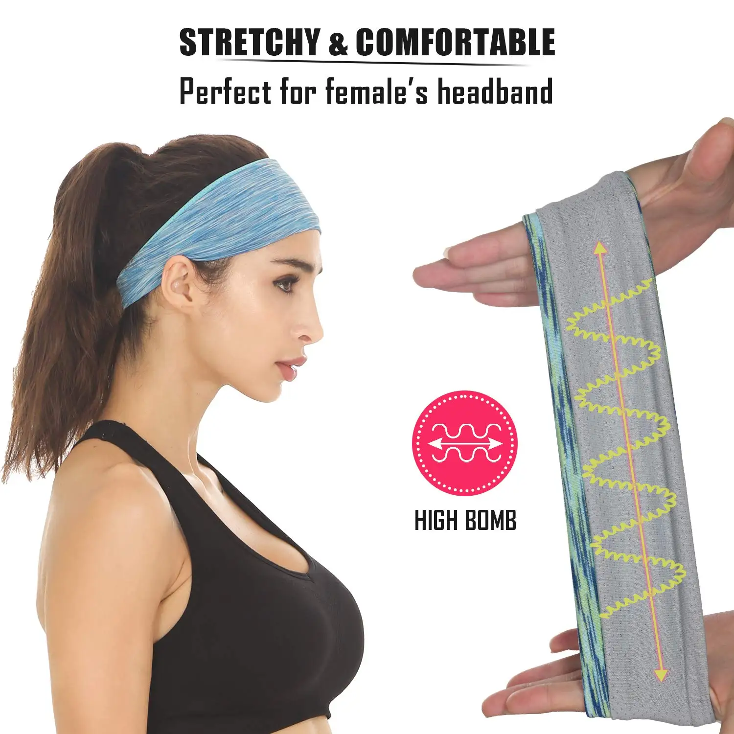 Headbands for Women  Yoga Headbands Sweat Wicking Headbands Sports Cooling Hair Band