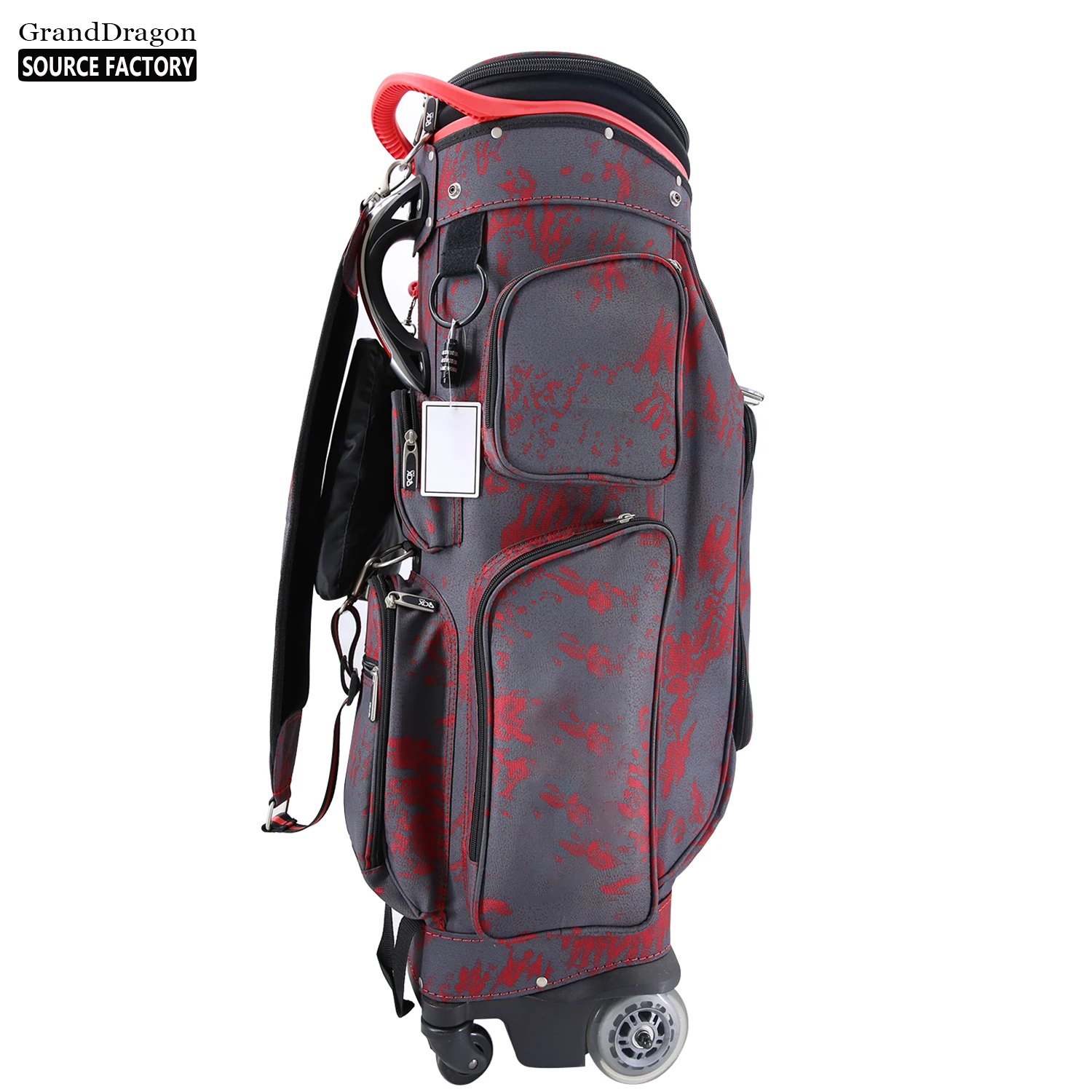 Good Quality New Custom Nylon Lightweight Single Strap Golf Stand Bag with Wheels Golf Trolley Golf Cart Bag