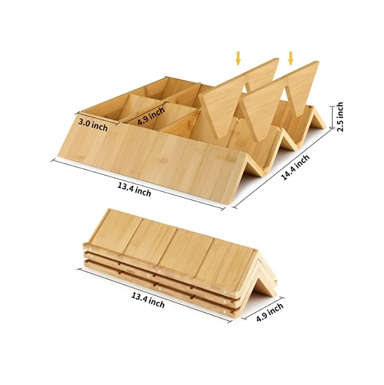 Farmhouse Style Adjustable Coffee Bag Holder 8 Compartments Tea Bag Organizer For Drawer