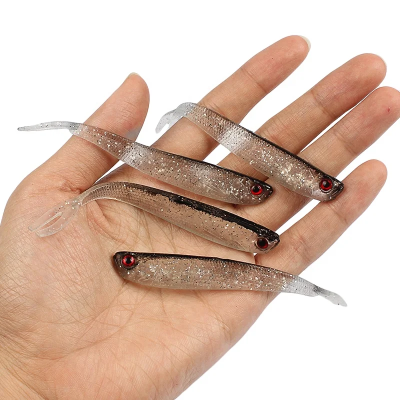 10cm 3.7g Red Eye Grey Fish Lure Soft Bait Swimbait Silicone Artificial Bait Soft Fishing Lure