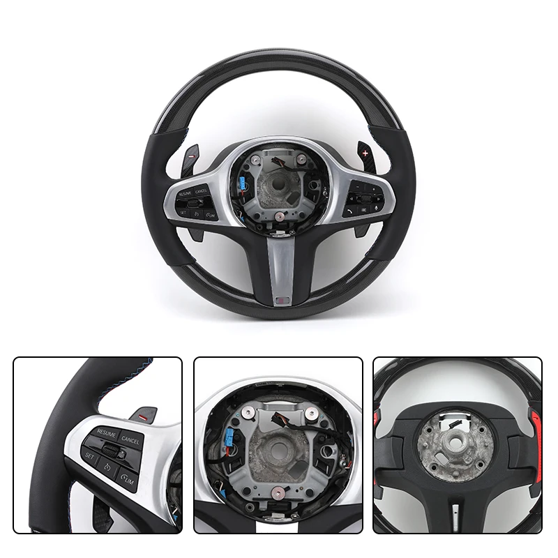 With M Performance Paddle Shifters Custom Carbon Fiber Car Steering Wheel for BMW 5 7 Series G30 G31 G38 G11 G12 X7 G07