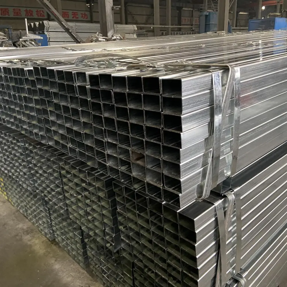 galvanized Gi square Pipe Ms For Building Industry Wholesale Galvanized Rectangular tube Rectangular Hollow Section Steel tube