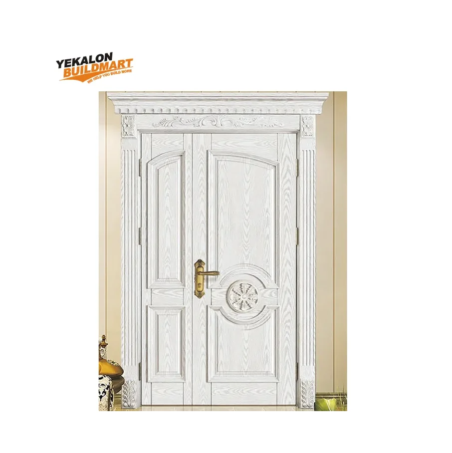 Factory Price Entrance Teak Wood Double Main Door Wood Carving Design Interior Wooden Doors for Apartment