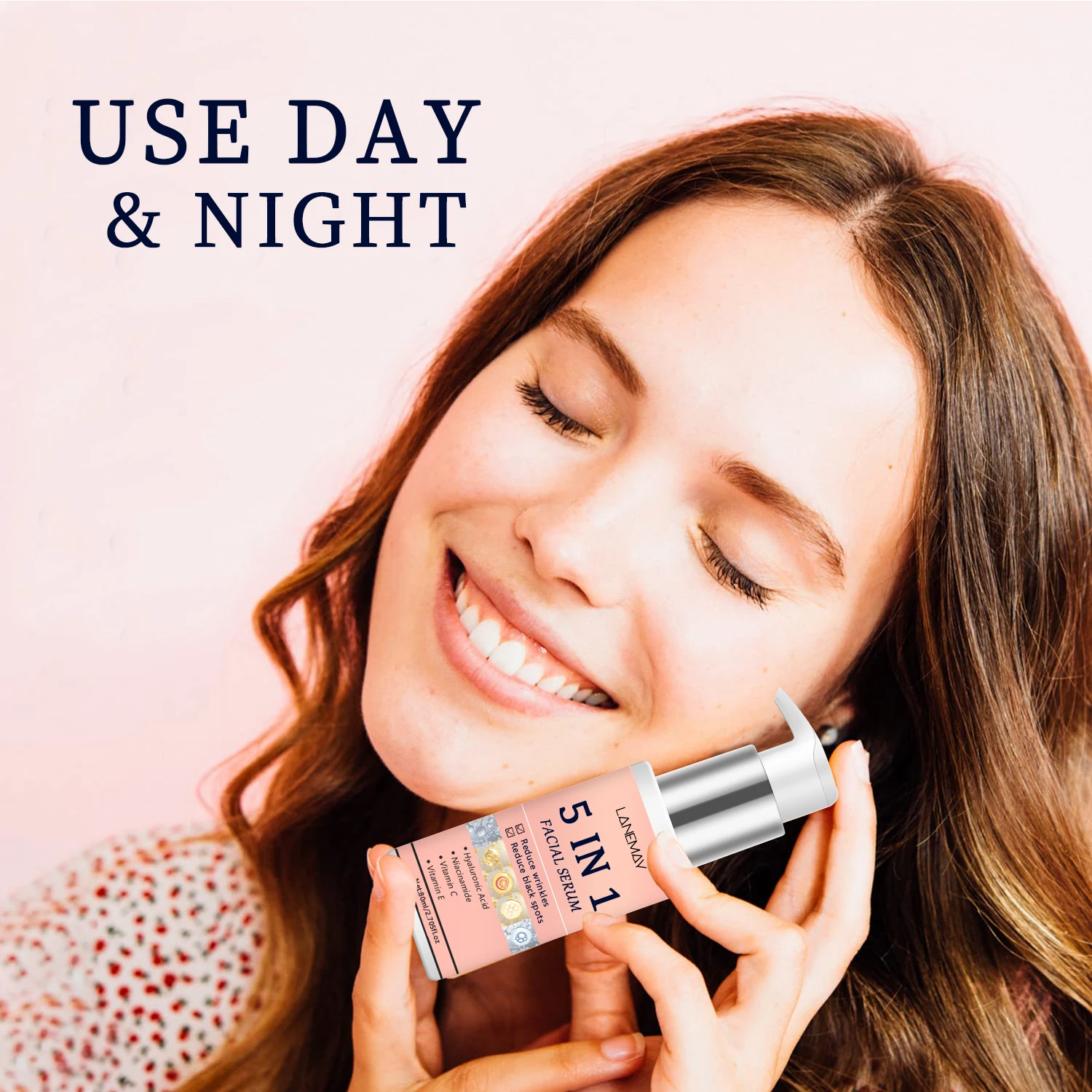 Beauty Products 5 IN 1 Anti-aging Serum Whitening Brighten Collagen Hyaluronic Acid Niacinamide Vitamin C E Serum Face Glowing