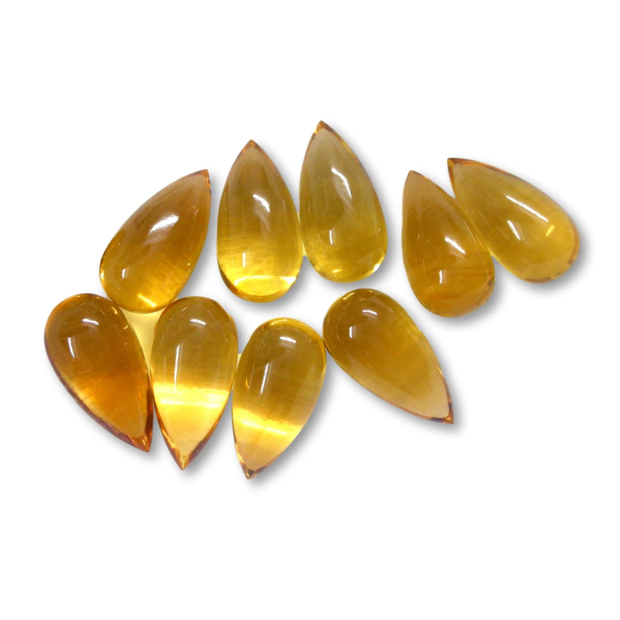 faceted teardrop cut citrine gemstone