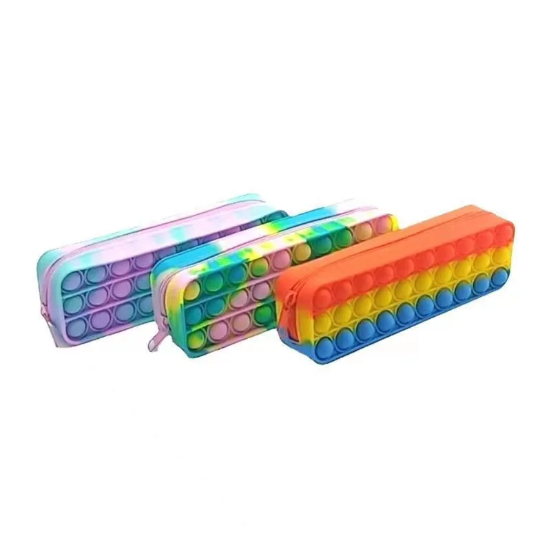 Pencil case popular school popper push pencil bag popit silicone pencil case for girl