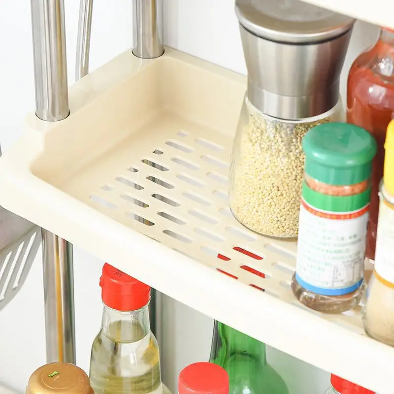 3 Layer Toilet Plastic Sundries Jar Storage Racks Seasoning Organizer Shelf Kitchen Spice Storage Holders