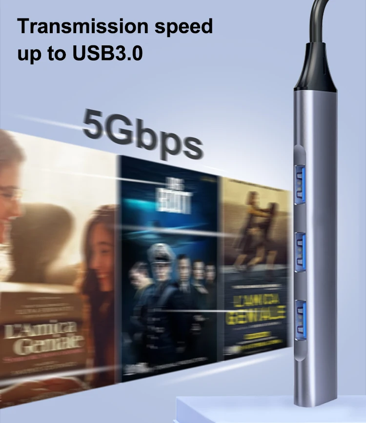 4 порта мульти-разветвитель адаптер OTG USB C концентратор Type 3 1 Для Macbook Pro 13 15 Air Mi HUAWEI Компьютерные аксессуары для