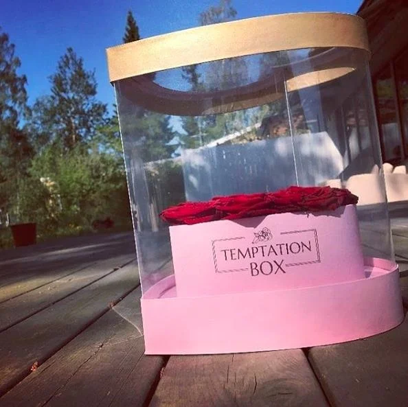 Custom made clear PVC flower packaging boxes