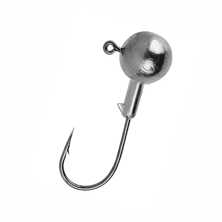 
Wholesale 1.8g 2.5g 3.5g 5g 7g 10g 14g 16g 20g ball shape lead barbed hook jigging head fish hook for soft lure 