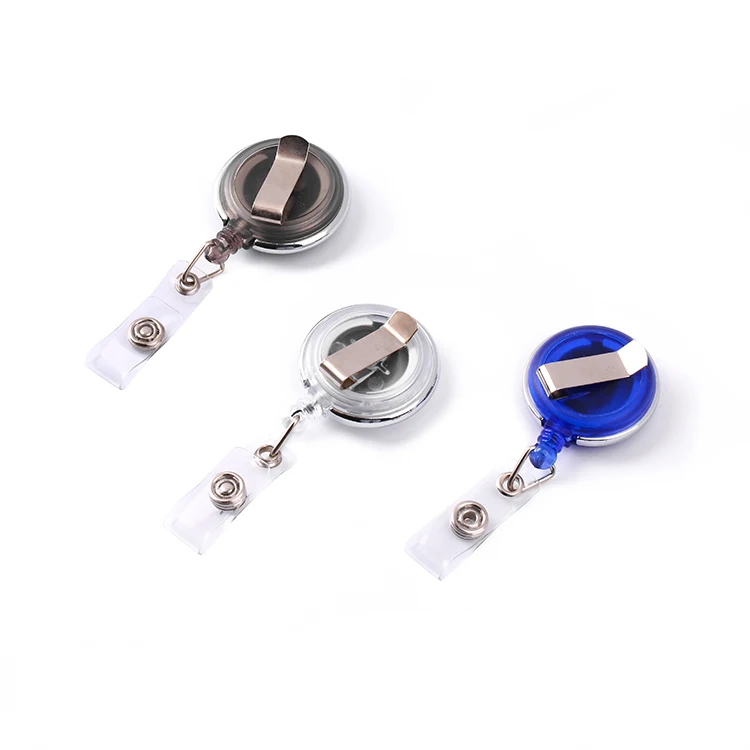 
3.5cm Round Plastic Badge Reel Retractable id Badge Reel Badge Holder Reel 