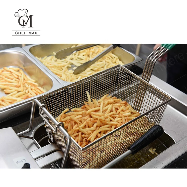 Chefmax Commercial 2.2KW Custom Countertop Double cylinder 2 Basket Electric commercial kitchen chicken deep fryer
