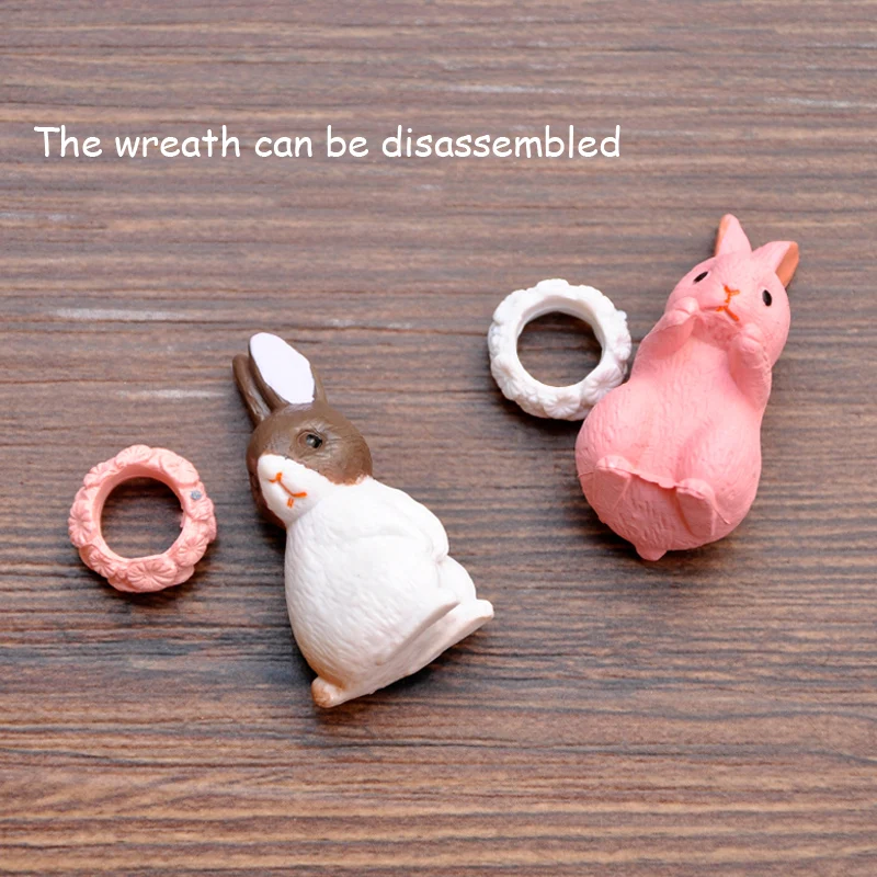 Cartoon Rabbit Figure Fairy Garden Accessories Table Decor Figurines & Miniatures