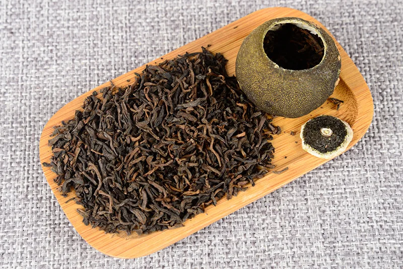 China Puer Suppliers Fermented Puer Tea Cake Puerh Tea Raw Leaf Dried Tangerine Peel Orange Puerh Tea