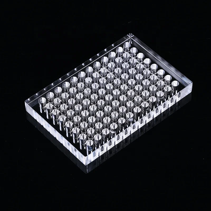 Quartz glass sheet high temperature precision cutting perforated glass laser slotting custom