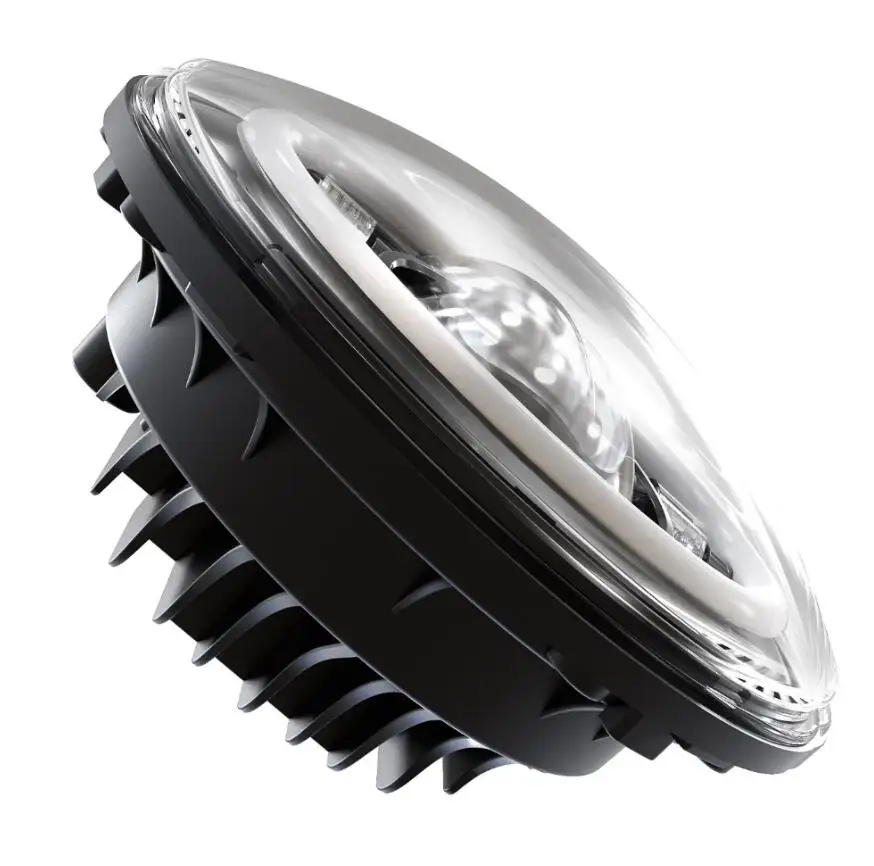 7 Inch Headlight Riund Halo DRL Hi/Lo Beam LED Lamp for Universal Harley and Jeep Wrangler JK