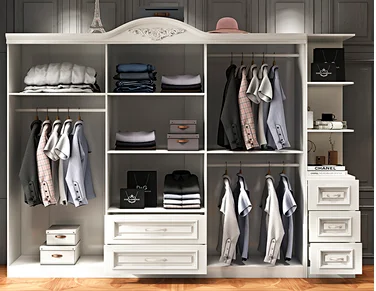 Шкаф в европейском французском пасторальном стиле для спальни четырехдверный трехдверный двухсторонний шкаф большой