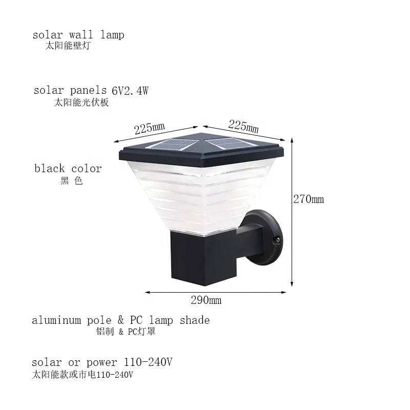 
Outdoor Solar Powered Garden Lamp Waterproof Motion Sensor Solar Wall Garden Lights parts and finish goods 