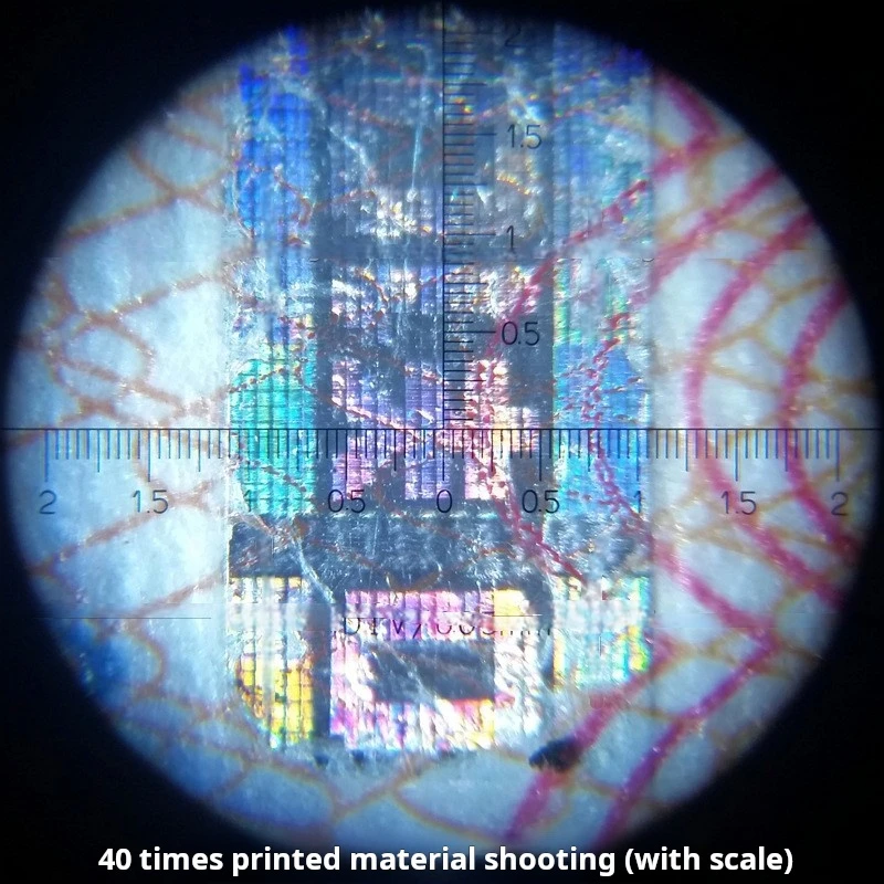 40x LED Magnifier Hand Magnifier Double tube Microscope with Scale, Textile Stamp Calligraphy and Painting Jewelry LED Light Ill