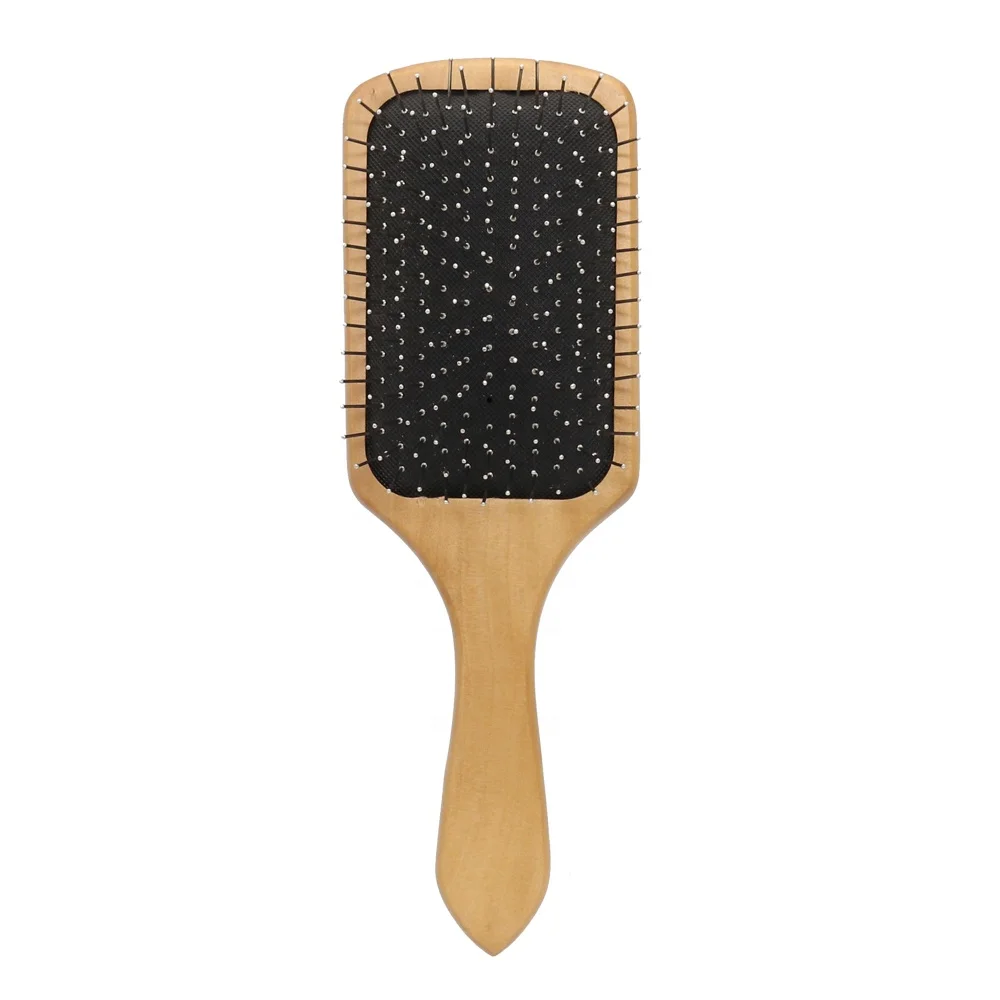 Airbag Detangling Sterilization Sustainable Organic 100% Natural Wood Needle Hair Brush And Comb Sets For 3 Kids