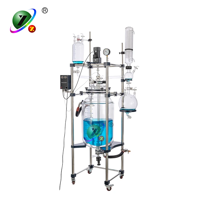 100L Lab explosion proof Chemical jacketed glass reactor