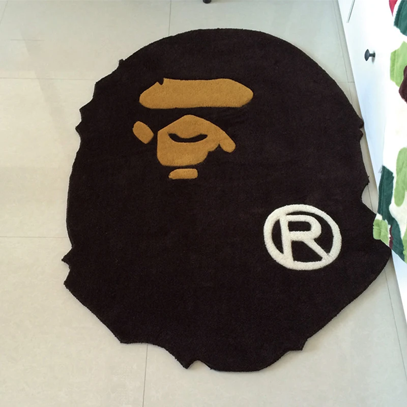 Large 3D Bape Rugs Cut Out Irregular Shape Luxury Carpets Hand Made Tufted Custom Rug